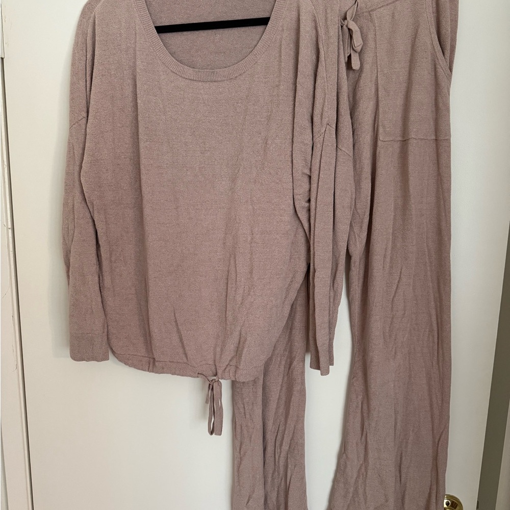Barefoot Dreams Soft Knit Pajama Set in Mauve